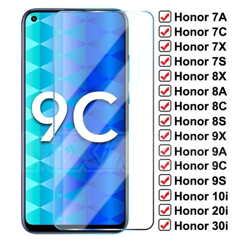 9H Full Cover Protective Glass For Huawei Honor 9X 9A 9C 9S 8X 8A 8C 8S 7A 7C 7S 7X 10i 20i 30i Tempered Glass Screen Protector