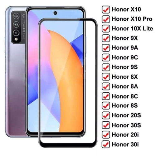 9D Protective Glass For Honor 10X Lite X10 9X 9A 9C 9S Tempered Screen Protector Honor 8X 8A 8C 8S 20S 30S 9i 10i 20i 30i Glass