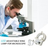 Industrial Microscope 144 Led Adjustable Brightness Source Dimmer Ring Light Microscope Illuminator Lamp