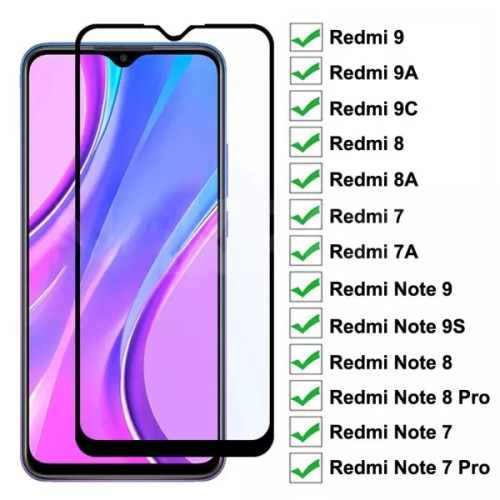 9D Tempered Glass For Xiaomi Redmi 9 9A 9C 8 8A 7 7A Screen Protector Glass Redmi 10X Note 7 8 8T 9S 9 Pro Max Protective Glass