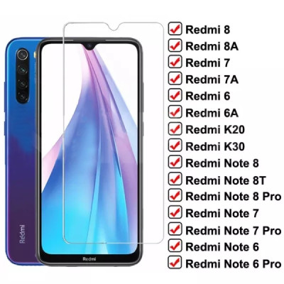 9H Tempered Glass For Xiaomi Redmi 8 8A 7 7A 6 6A K20 K30 Screen Protector Film Redmi Note 8T 8 7 6 Pro Safety Protective Glass
