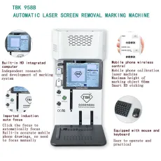 TBK 958B etching engraving marking laser machine mobile phone back glass cover remove   machine for phone back cover separation