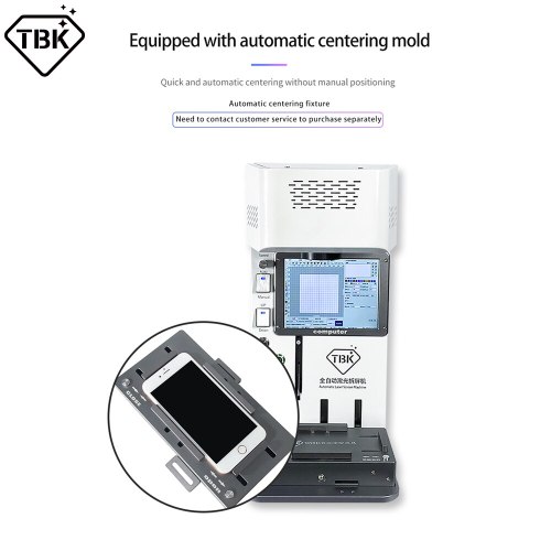 TBK 958B etching engraving marking laser machine mobile phone back glass cover remove   machine for phone back cover separation