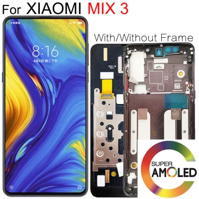 AMOLED For XIAOMI Mi Mix 3 LCD Matrix Touch Digitizer Assembly Frame  6.39'' For Display Mi Mix 3 Screen For MI MIX3 Display