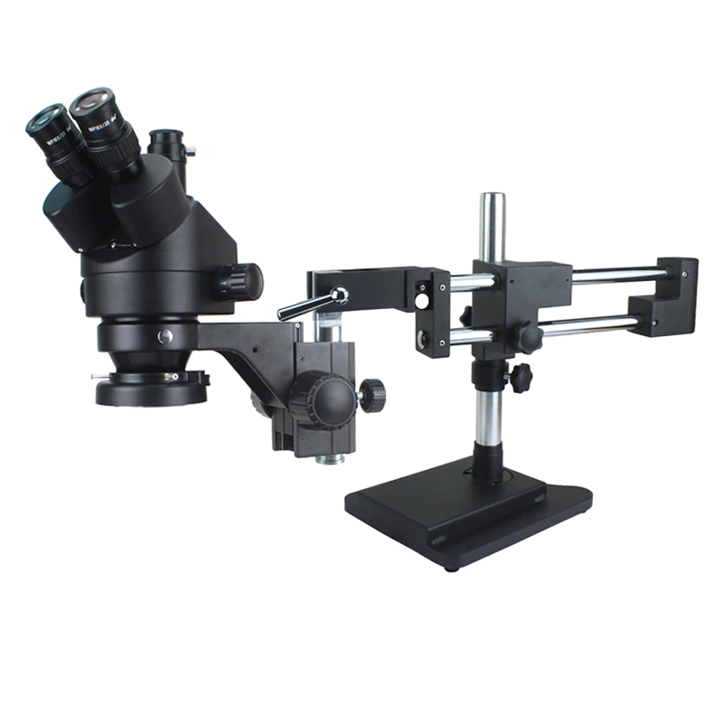 3.5X-90X Double Boom Zoom Simul Focal Trinocular Stereo Microscope