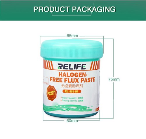 100G High Quality Halogen-Free RELIFE RL-559-IM Flux Paste For Motherboard SMT BGA Reballing Soldering Welding Repair Tools