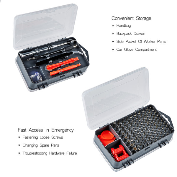 KINDLOV 112 in 1 Screwdriver of Screw Driver Bit Set Multi-function Precision Mobile Phone Repair Device Hand Tools Torx Hex