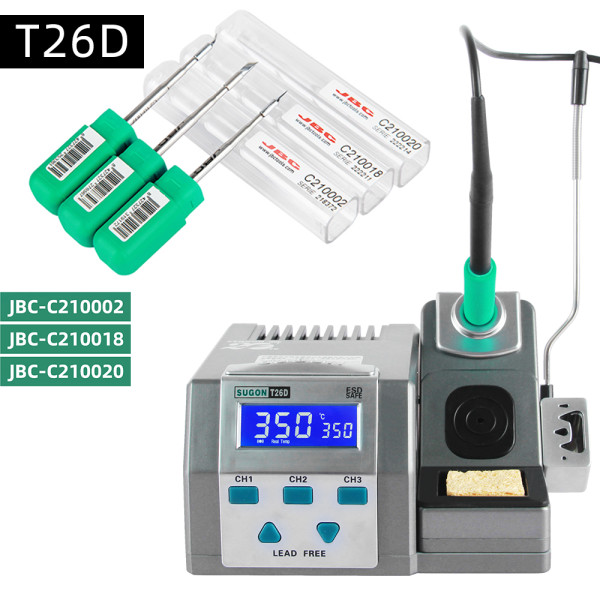 SUGON T26D Soldering Station Lead-Free 2S Rapid Heating Support  JBC Iron Tips Handle Universal 80W Power Repair Tool Kit