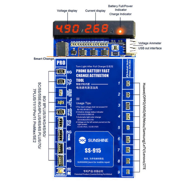SS-915 Smart Phone Built-in Battery Activation Applicable To Full Range Of Android /IP4-11/11 Pro Fast Charging