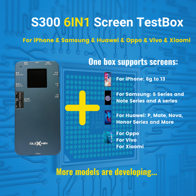 TestBox DL S300 6in1 LCD Screen Tester Machine For iPhone Samsung Huawei Oppo Vivo Xiaomi (All In One Version)