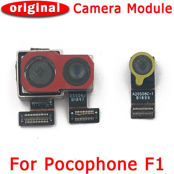Original Front and Rear Back Camera For Xiaomi Mi Pocophone Poco F1 Main Facing Camera Module Flex Cable Replacement Spare Parts