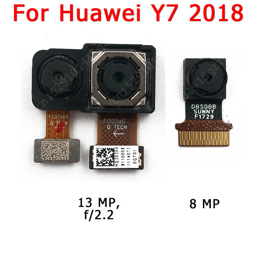 Original Front Rear Back Camera For Huawei Y7 Pro 2018 2019 Main Facing Camera Module Flex Replacement Spare Parts