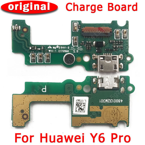 Original Charging Port For Huawei Y6 Pro Y6Pro USB Charge Board PCB Dock Connector Flex Ribbon Socket Replacement Spare Parts