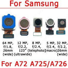 Original Rear Front Camera For Samsung Galaxy A72 A725 A726 Frontal Facing Selfie Back Small Camera Module Flex Spare Parts