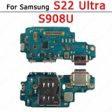 Original Charge Board For Samsung Galaxy S22 Plus Ultra 5G S901 S906 S908 Charging Port Plate Ribbon Socket Dock Usb Connector