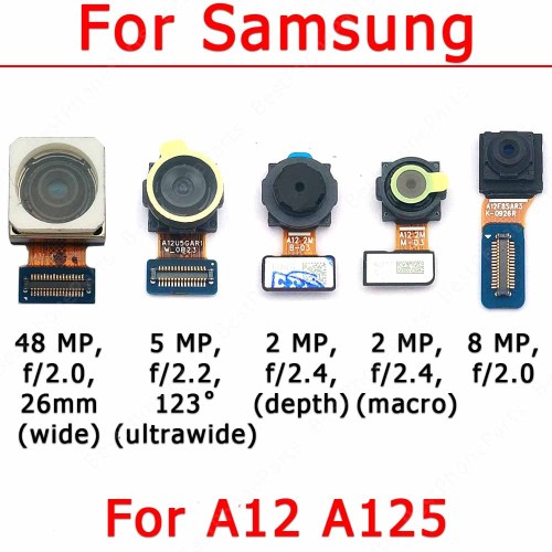 Original Front Back Camera For Samsung Galaxy A12 A125 Facing Small Backside Selfie Rear Frontal Camera Module Flex Spare Parts