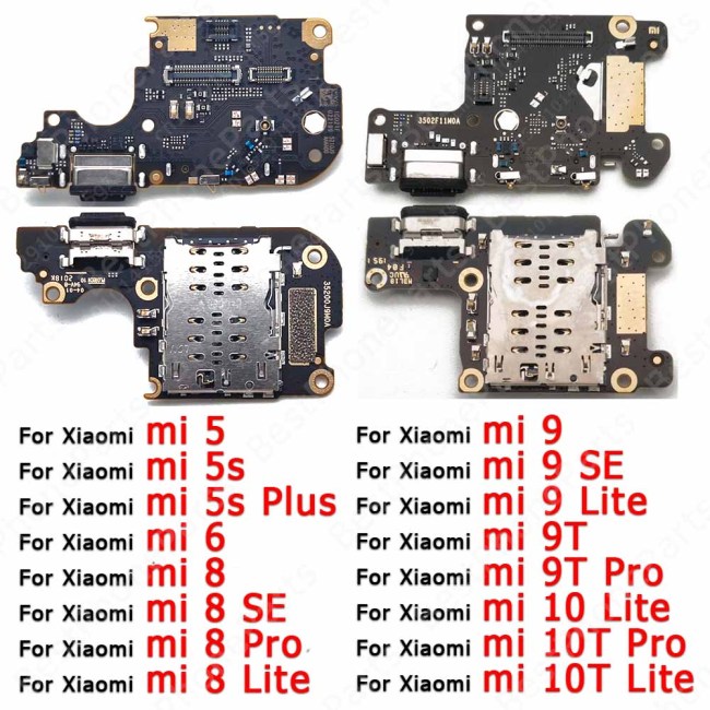 Original Charge Board For Xiaomi Mi 10T Pro 10 9T 9 SE 8 Lite 6 5 5S Plus Charging Port Usb Connector Pcb Dock Plate Spare Parts