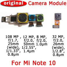 Original Front and Rear Back Camera For Xiaomi Mi Note 10 Main Facing Camera Module Flex Cable Replacement Spare Parts