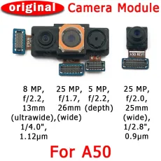 Original Front and Rear Back Camera For Samsung Galaxy A50 A505 Main Facing Camera Module Flex Cable Replacement Spare Parts
