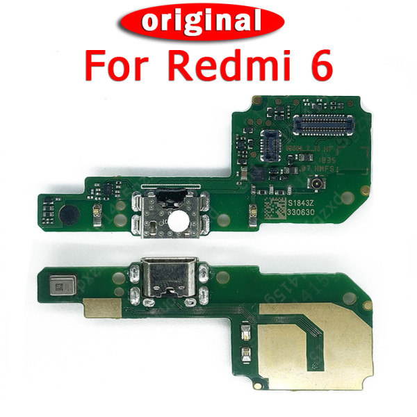 Original Charging Port For Xiaomi Redmi 6 Charge Board USB Plug PCB Dock Connector Flex Cable Replacement Repair Spare Parts