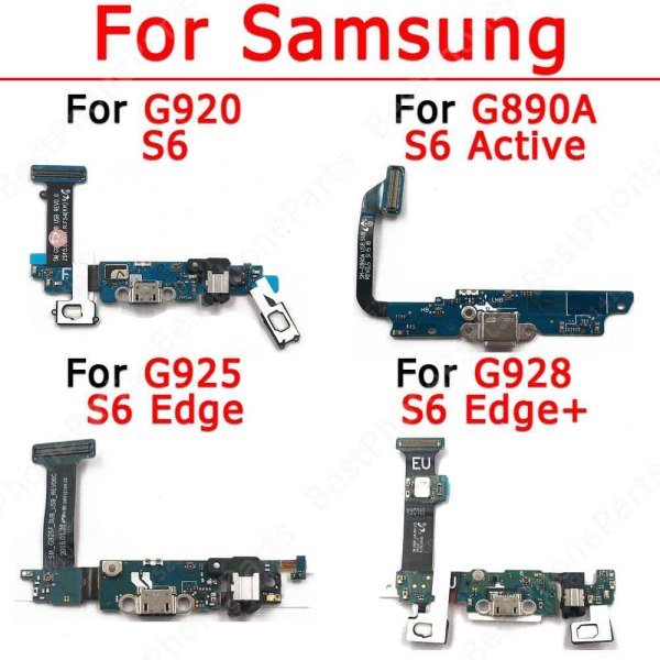 Original Charging Port For Samsung Galaxy S6 Edge Plus Active G920 G925 G928 G890 Charge Board Ribbon Socket Pcb Usb Connector