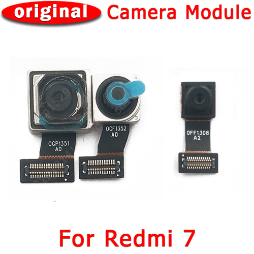 Original Front and Rear Back Camera For Xiaomi Redmi 7 7A Main Facing Frontal Camera Module Flex Cable Replacement Spare Parts