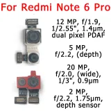 Original Front Rear Back Camera For Xiaomi Redmi 6 6A Note 6 Pro Main Facing Camera Module Flex Cable Replacement Spare Parts