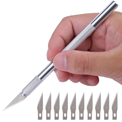 12pcs/lot Wood Paper Cutter Pen Knife Scalpel Steel Blades Engraving Knives for Crafts Arts Drawing DIY Repair Hand Tools