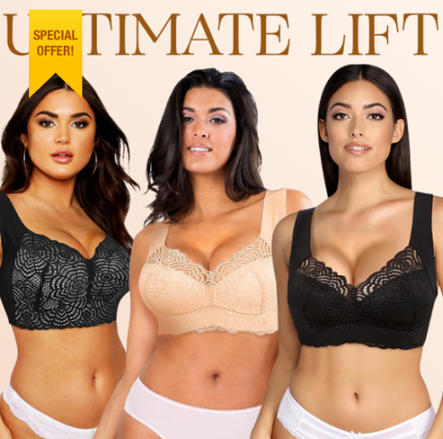 Ultimate Lift Full-Figure Seamless Lace Cut-Out Bra, Comfortable and Breathable Without Restraint