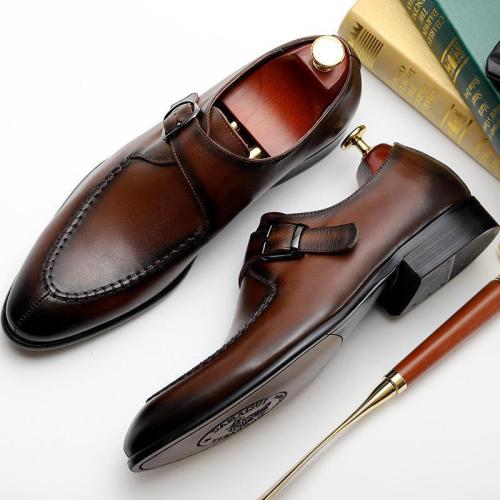 Cow Leather Buckle Dress Shoes