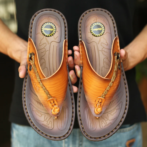 Men's Genuine Leather Casual Sandals Flip Flops