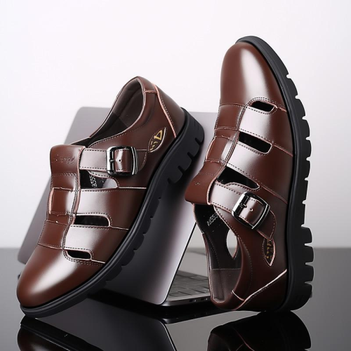 Men's Genuine Leather Sandals Plus Size Oxford Sanda Shoes
