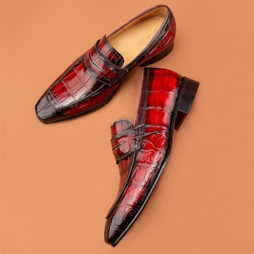 Red Crocodile Men's Loafers