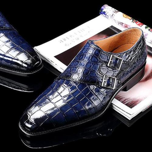 Italy Crocodile Leather Business Men's Lace-up Shoes