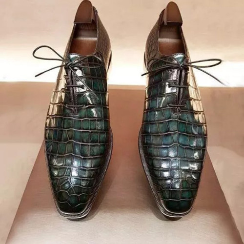 Green Alligator Dress Shoes For Men