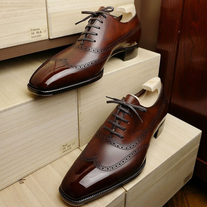 All Brown Oxford Dress Shoes