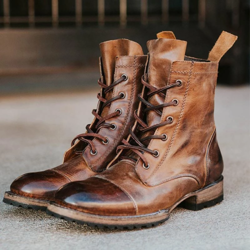 Vintage Leather Lace Up Boots