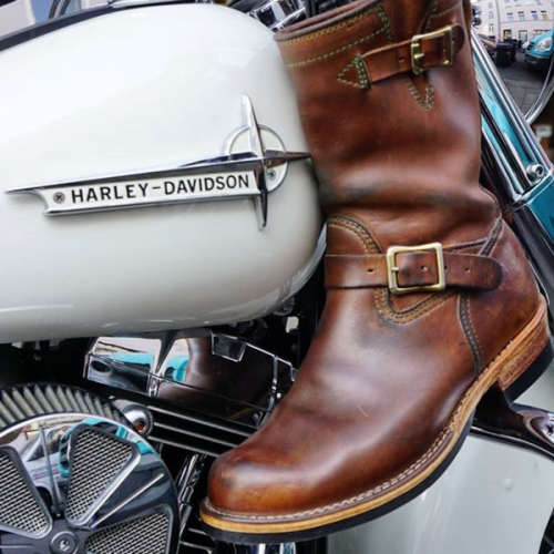 High Top Buckle Motorcycle Boots