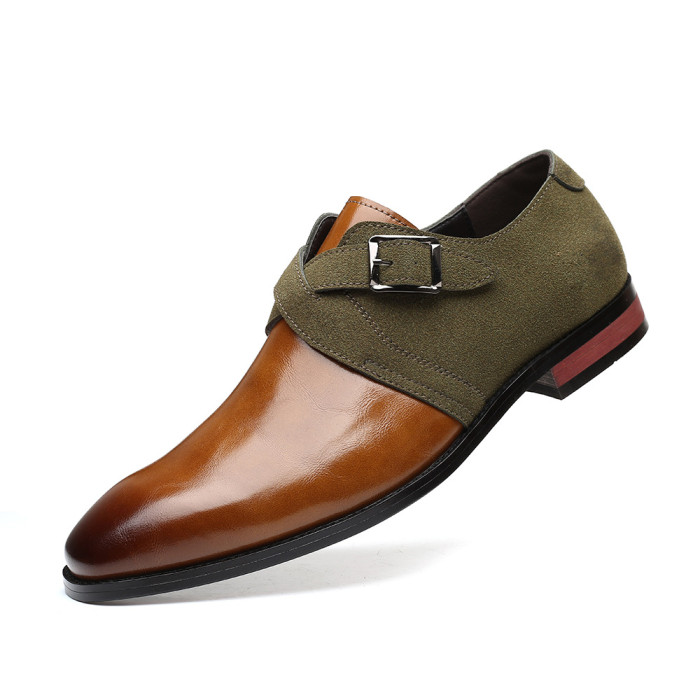 Men's Casual Fashion Color Matching Leather Shoes