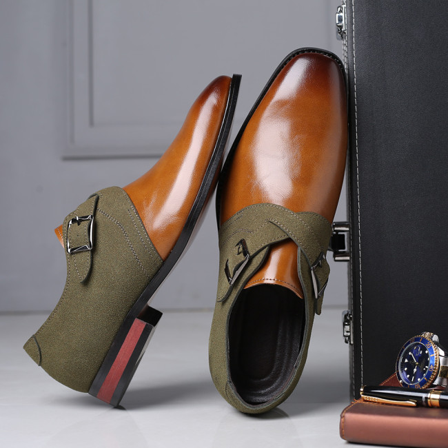 Men's Casual Fashion Color Matching Leather Shoes