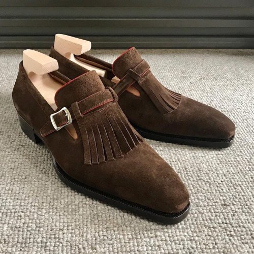 Suede Tessel Buckle Dress Shoes
