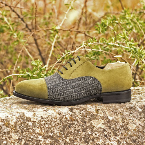 Green Suede Leather Casual Shoe