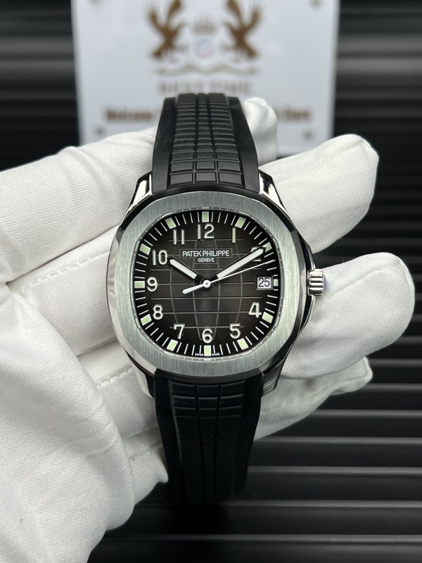Patek Philippe Aquanaut 5167 SS 3KF Best Edition Gray Dial on Black Rubber Strap A324 Super Clone V2
