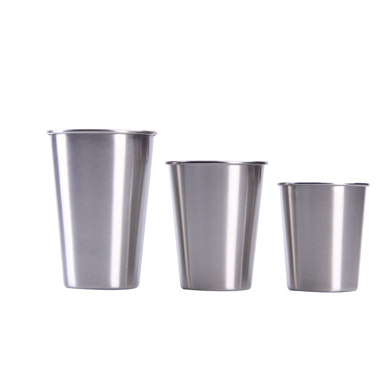 350/500ML Stainless Steel Cups Metal Glasses Pint Tumbler Mug Drinking Cup Cold 