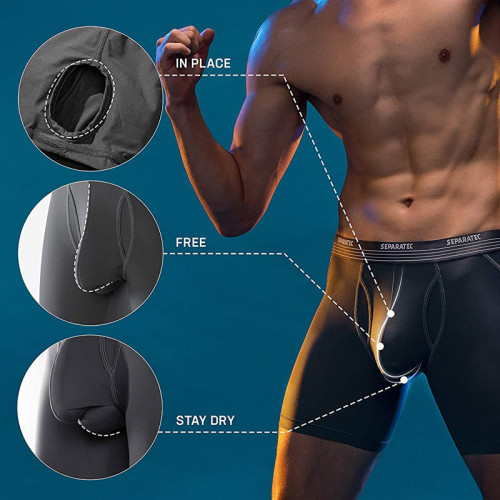Men's sports underwear, breathable and comfortable, deodorant and antibacterial, bag separation