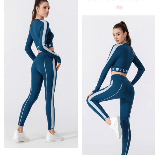 Women's sports suits, professional high-end long sleeves, fashion gym running clothes, yoga clothes for beginners