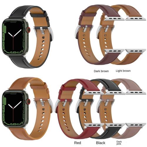 Suitable for Apple Watch7 high-end leather strap, super anti-oxidation and anti-corrosion, Apple Watch 654SE business calf leather strap