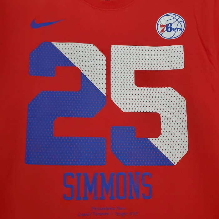 Ben Simmons Philadelphia 76ers Casual T-shirt Red