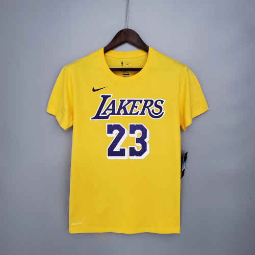 LeBron James Los Angeles Lakers Casual T-shirt Yellow