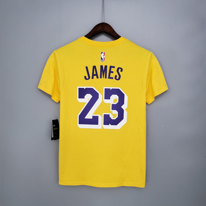 LeBron James Los Angeles Lakers Casual T-shirt Yellow